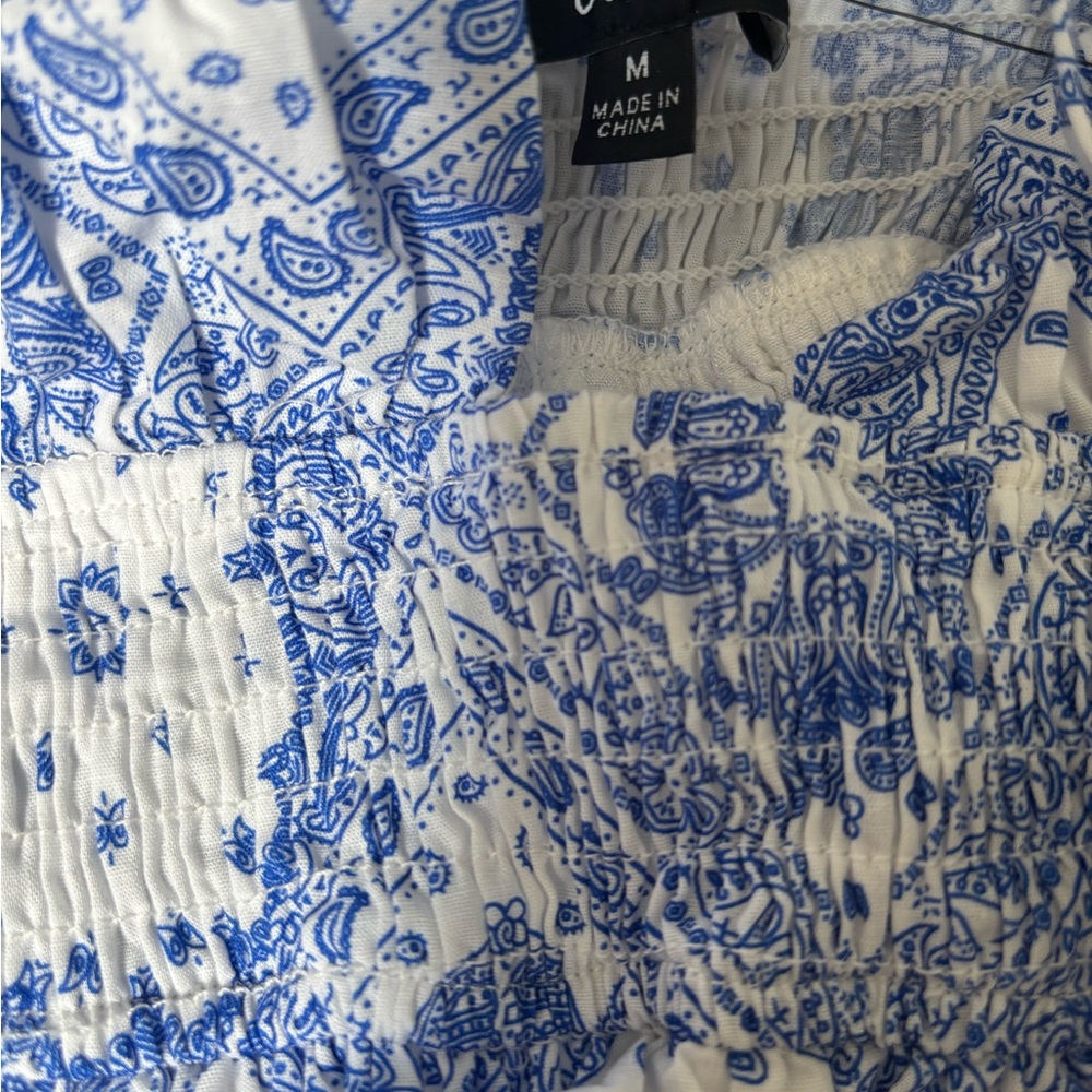 Lulu's Blue and White Sleeveless Maxi Sundress - Picture 3 of 7